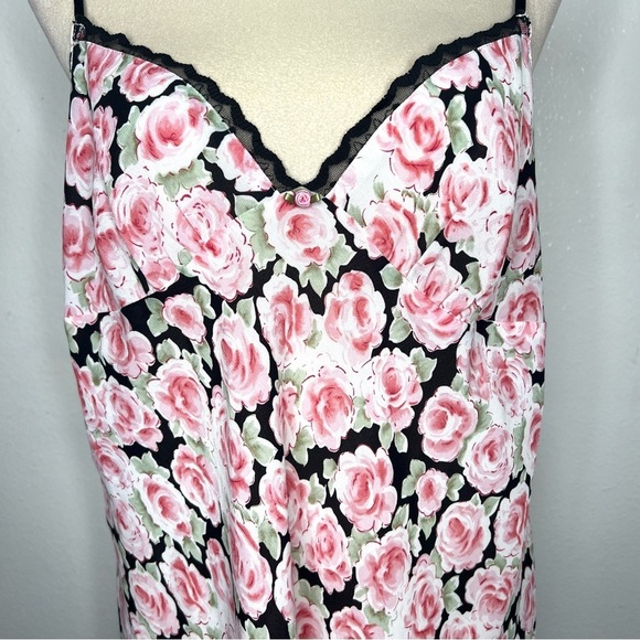 VINTAGE Oscar De La Renta Pink Label 90s Lace Trip Floral Slip Size Medium - Picture 2 of 12